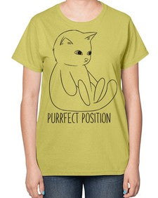 Purrfect Position - cats-  Ladies T-Shirt