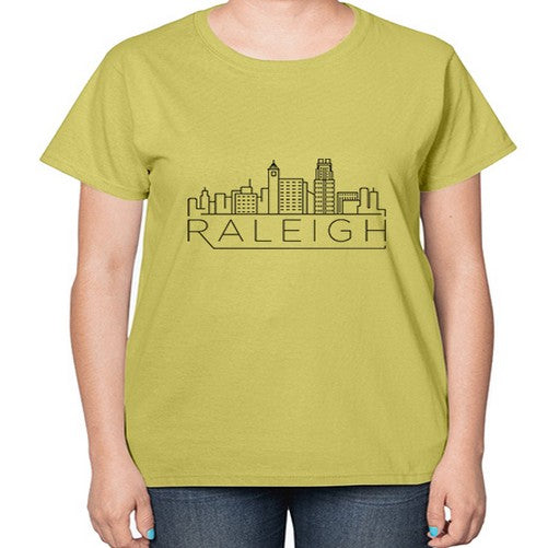 Raleigh Minimal Skyline 1707# - cities-  Ladies T-Shirt