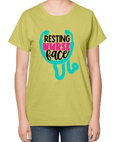 Resting Nurse Face Style Style 1355# - nurse-  Ladies T-Shirt