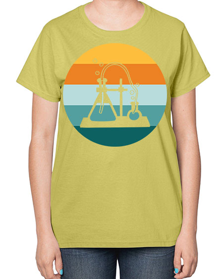 ScientistRetroSunsetScientistSkinite Scientist Skinite 39# - general science-  Ladies T-Shirt