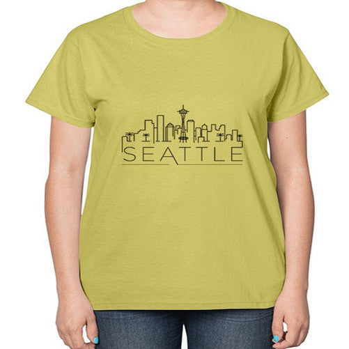 Seattle Minimal Skyline 1806# - cities-  Ladies T-Shirt