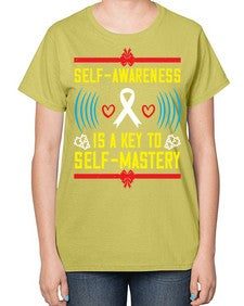 Self wareness is a key to self mastery Style 32# - Self awareness-  Ladies T-Shirt