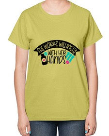 She Works Willingly With Her Hands Style Style 1389# - nurse-  Ladies T-Shirt