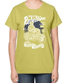 Skull Motorbiker 1059# - skull and bones-  Ladies T-Shirt