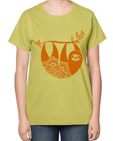 SlothMandala 1076# - mandala-  Ladies T-Shirt