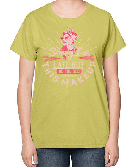Sorry Im late but do you see this makeup Style 186# -makeup  Ladies T-Shirt