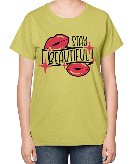 Stay Beautiful Style 19# -makeup  Ladies T-Shirt