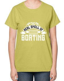 The Real Smell of Boating 41# - boats-  Ladies T-Shirt