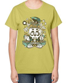 Treasure Skull Head 1185# - skull and bones-  Ladies T-Shirt