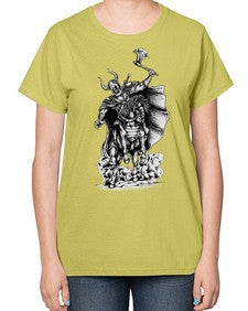 Warrior Skull Files 1208# - skull and bones-  Ladies T-Shirt