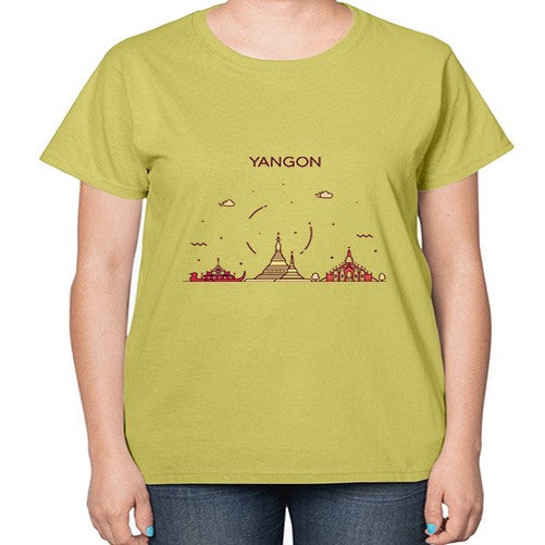 Yangon 2152# - cities-  Ladies T-Shirt
