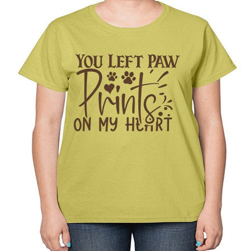 You Left Paw Prints On My Heart Style 53# - dogs-  Ladies T-Shirt