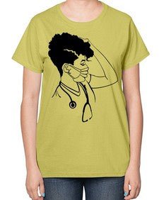 black nurse 3# - black girls or women-  Ladies T-Shirt