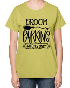 broom parking witches only 46# - witch-  Ladies T-Shirt