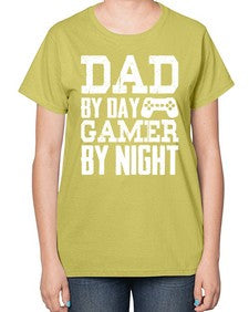 dad by day gamer by night 68# - video games-  Ladies T-Shirt
