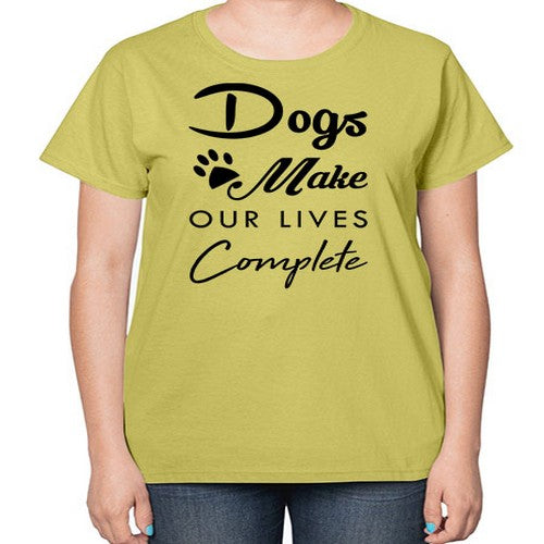 dogs make our lives 133# - dogs-  Ladies T-Shirt