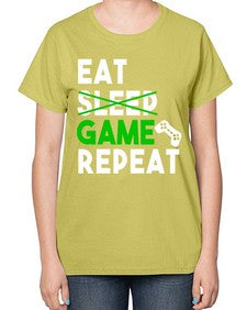 eat sleep game repeat 78# - video games-  Ladies T-Shirt