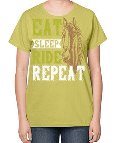 eat sleep ride repeat Style 7# - horse-  Ladies T-Shirt
