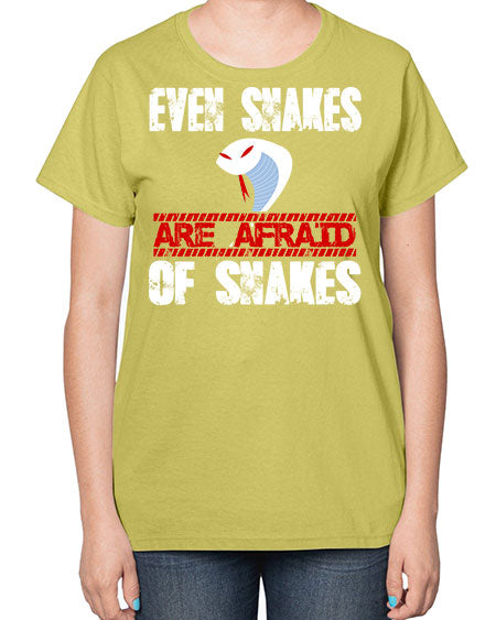 even snakes are afraid of snakes - snake-  Ladies T-Shirt