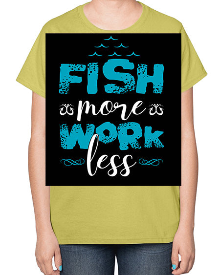 fish more work less png 56# - shark-fish-  Ladies T-Shirt