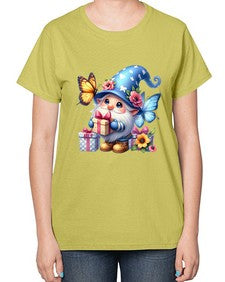 gnome with butterfly 03# - gnome-  Ladies T-Shirt