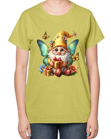gnome with butterfly 07# - gnome-  Ladies T-Shirt