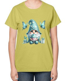 gnome with butterfly 10# - gnome-  Ladies T-Shirt