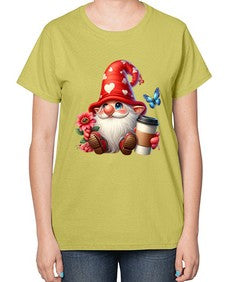 gnome with butterfly 12# - gnome-  Ladies T-Shirt