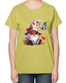 gnome with butterfly 13# - gnome-  Ladies T-Shirt