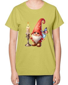 gnome with butterfly 16# - gnome-  Ladies T-Shirt