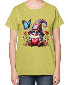 gnome with butterfly 17# - gnome-  Ladies T-Shirt