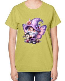 gnome with butterfly 18# - gnome-  Ladies T-Shirt