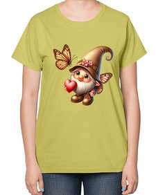 gnome with butterfly 22# - gnome-  Ladies T-Shirt