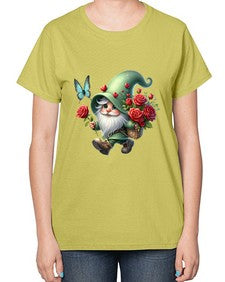 gnome with butterfly 24# - gnome-  Ladies T-Shirt