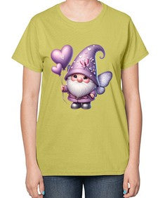 gnome with butterfly 25# - gnome-  Ladies T-Shirt