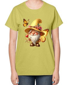gnome with butterfly 27# - gnome-  Ladies T-Shirt