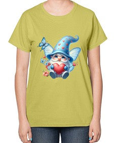 gnome with butterfly 28# - gnome-  Ladies T-Shirt