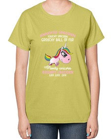 grumpy unicorn 147# - unicorn-  Ladies T-Shirt