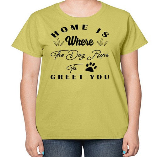 home is where the dog 153# - dogs-  Ladies T-Shirt
