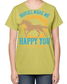 horses make me happy you not so much Style 41# - horse-  Ladies T-Shirt