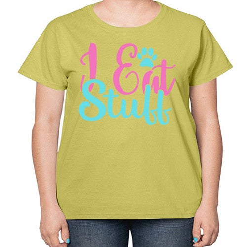 i eat stuff Style 82# - dogs-  Ladies T-Shirt