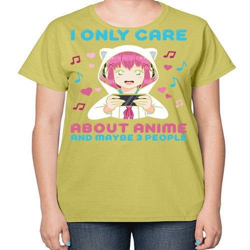 i only care about anime and maybe people234# - anime-  Ladies T-Shirt