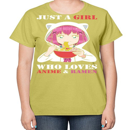just a girl who loves anime and ramen258# - anime-  Ladies T-Shirt