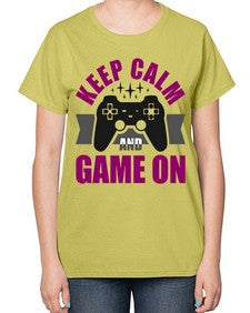 keep calm and game on 132# - video games-  Ladies T-Shirt