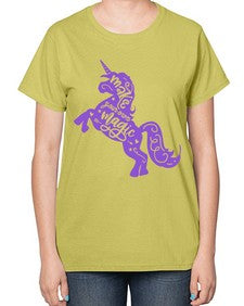make your own magic colored 283# - unicorn-  Ladies T-Shirt