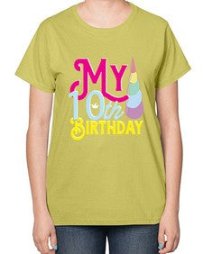 my 10th birthday 251# - unicorn-  Ladies T-Shirt