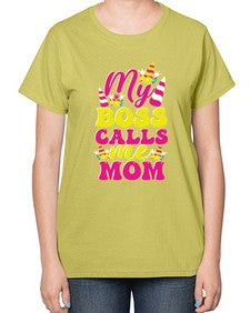 my boss calls me mom 312# - unicorn-  Ladies T-Shirt