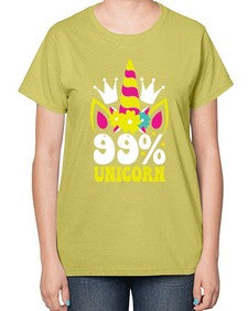 ninety nine percent unicorn 362# - unicorn-  Ladies T-Shirt