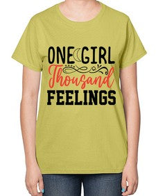 one girl thousand feelings 337# - unicorn-  Ladies T-Shirt