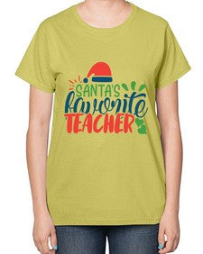 santas favorite teacher Style 350# - teacher-  Ladies T-Shirt